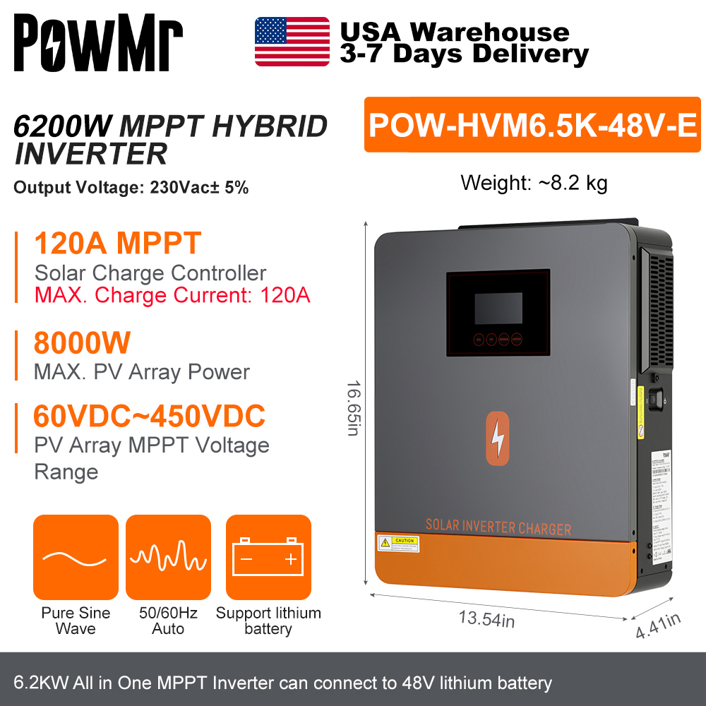 PowMr USA 6.5KW 6500W 48V Ondu - Power Tools America avis et prix