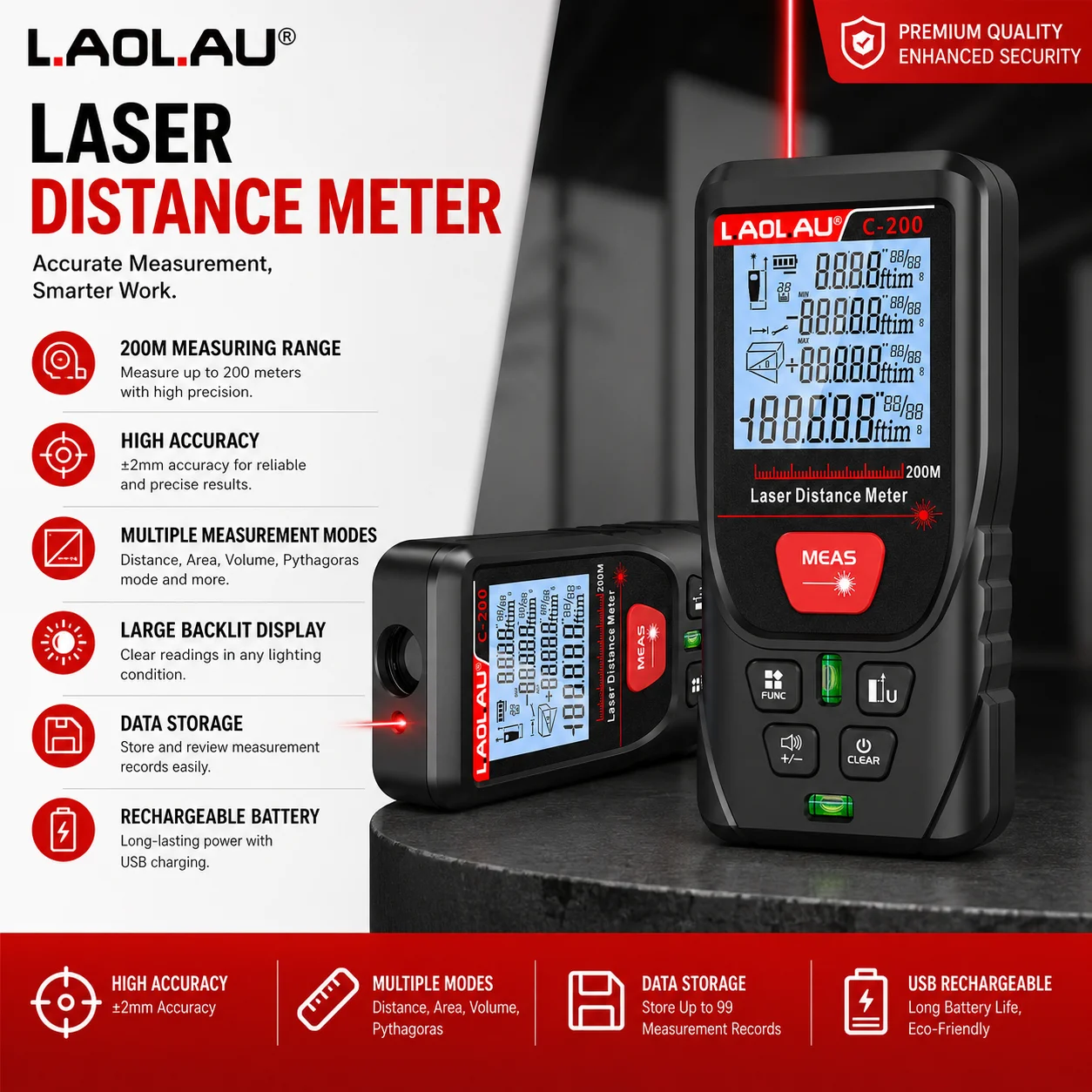 Télémètre laser numérique LAOL - Power Tools Green avis et prix