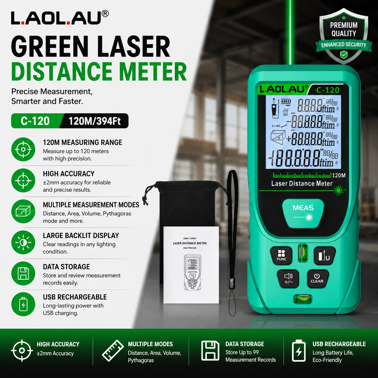 Télémètre laser numérique LAOL - Power Tools Green avis et prix